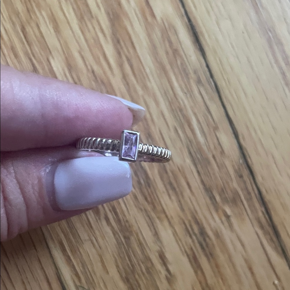 Pandora rare retired One Love pink stackable ring